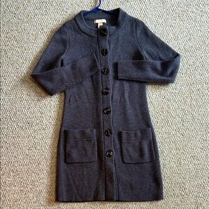 Warm Gray Button-Up Knit Cardigan Banana Republic